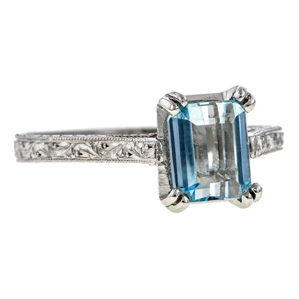 Estate Aquamarine Solitaire Ring