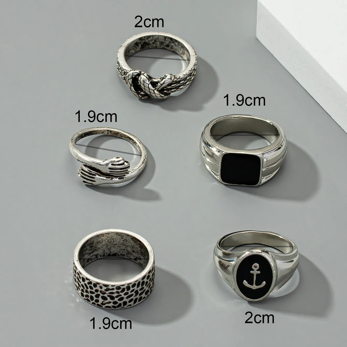 European and American Men's Ring Set with Instagram Bracelets - Planderful Vienna Verve Collection