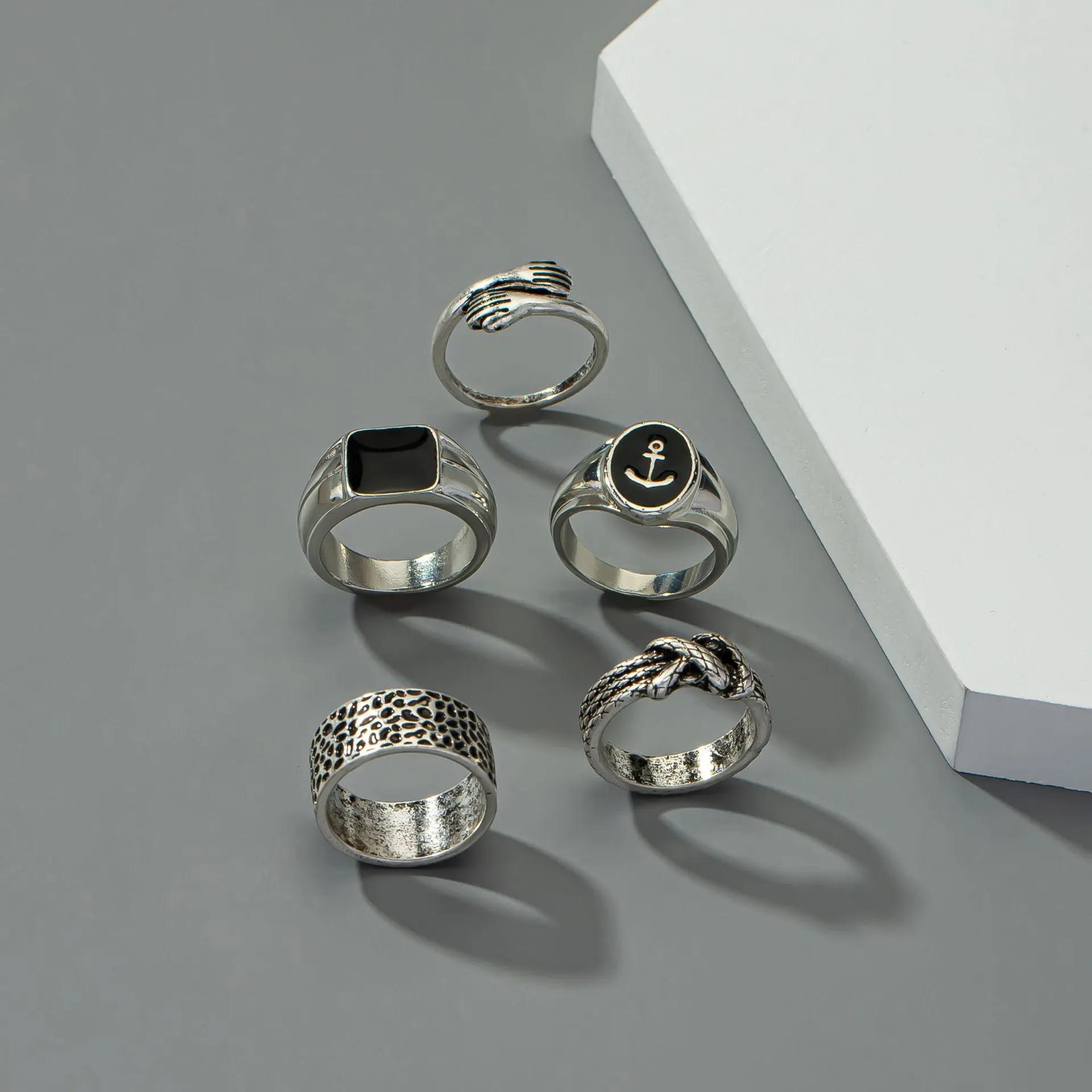 European and American Men's Ring Set with Instagram Bracelets - Planderful Vienna Verve Collection