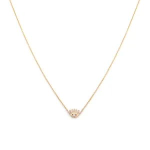 Evil Eyelash Necklace | 14k Gold & Diamond