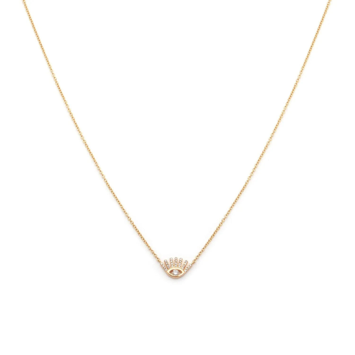 Evil Eyelash Necklace | 14k Gold & Diamond