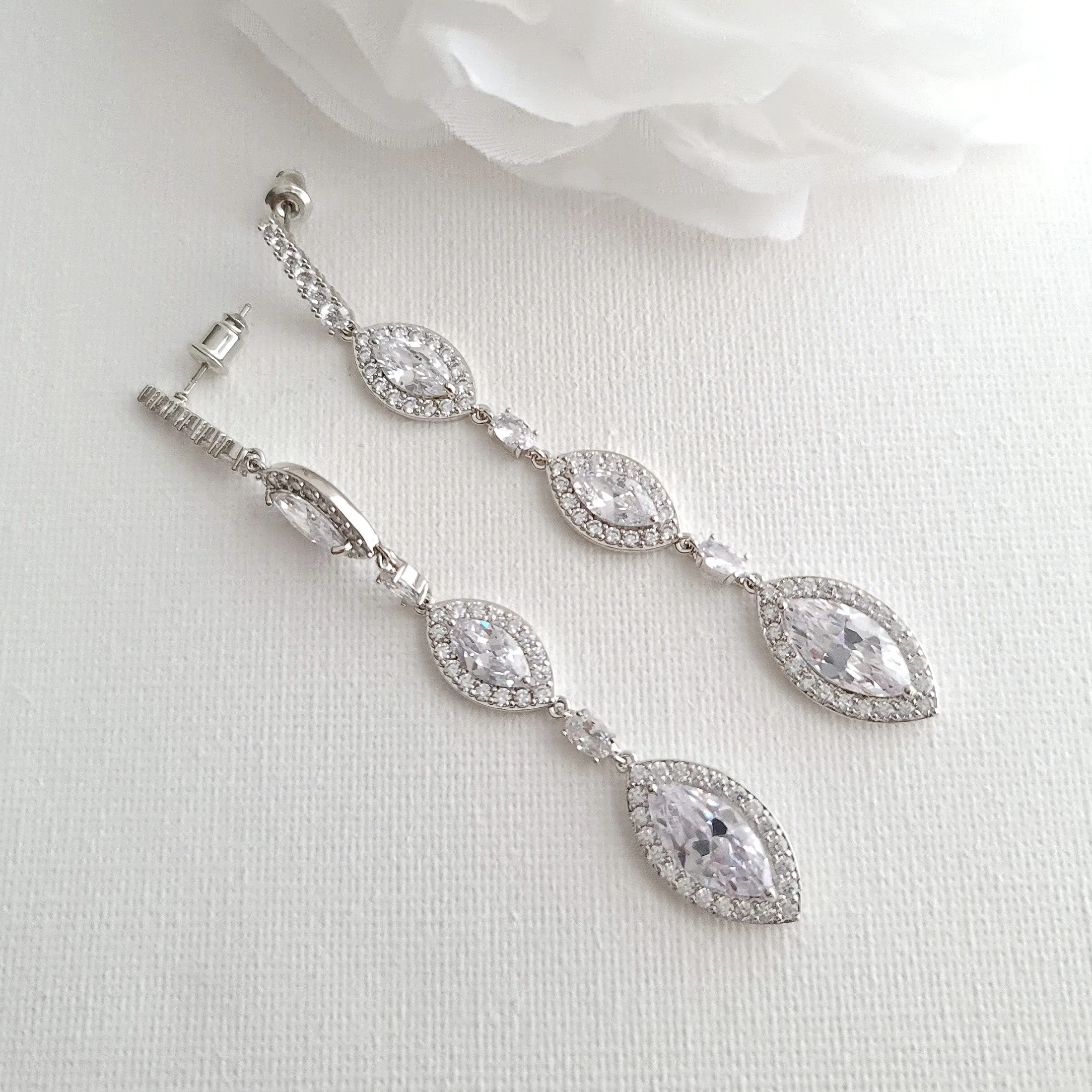 Extra Long Earrings for Wedding and Prom- Harriet