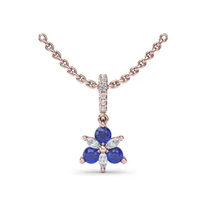 Fana Trio Stud with Marquise and Sapphire Diamond Pendant