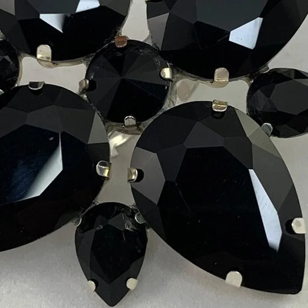 Fashion Black Crystal Ring Large