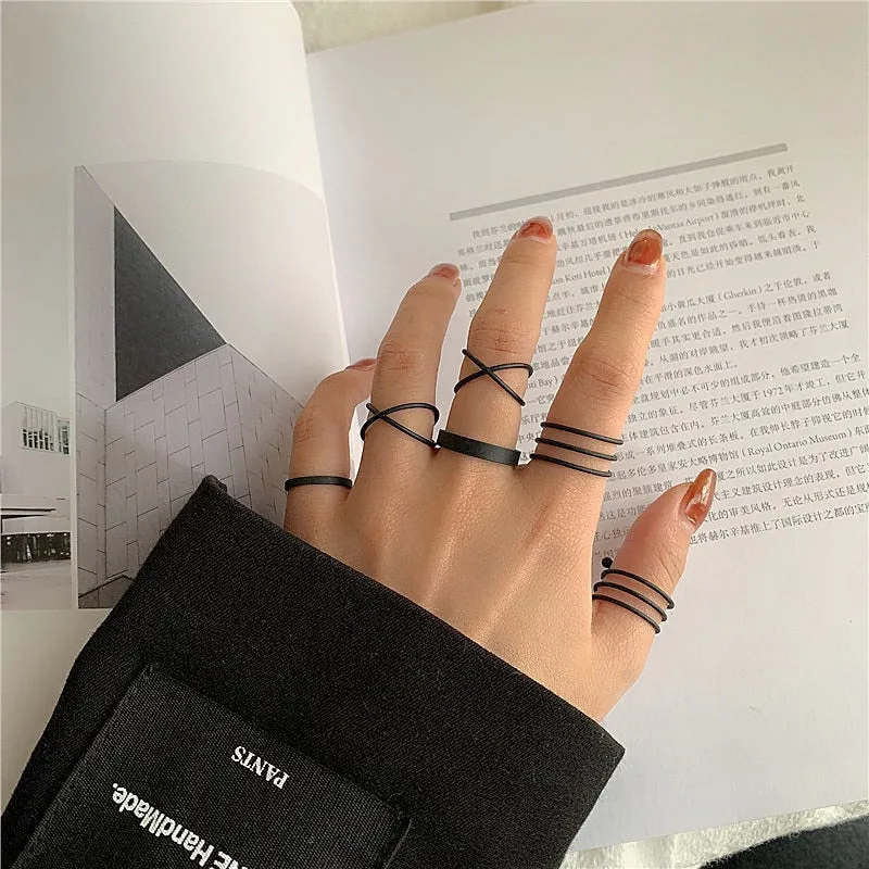 Fashion Butterfly Metal Punk Rings Set For Women Teen Jewelry Gifts Accessories Buckle Female Index Finger Ring