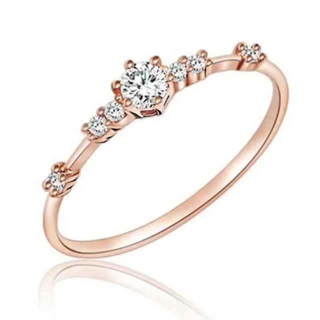 Fashion Crystal Silver Color Ring For Women Flower Love Heart Crown Finger Rings Cocktail Part Brand Ring Jewelry