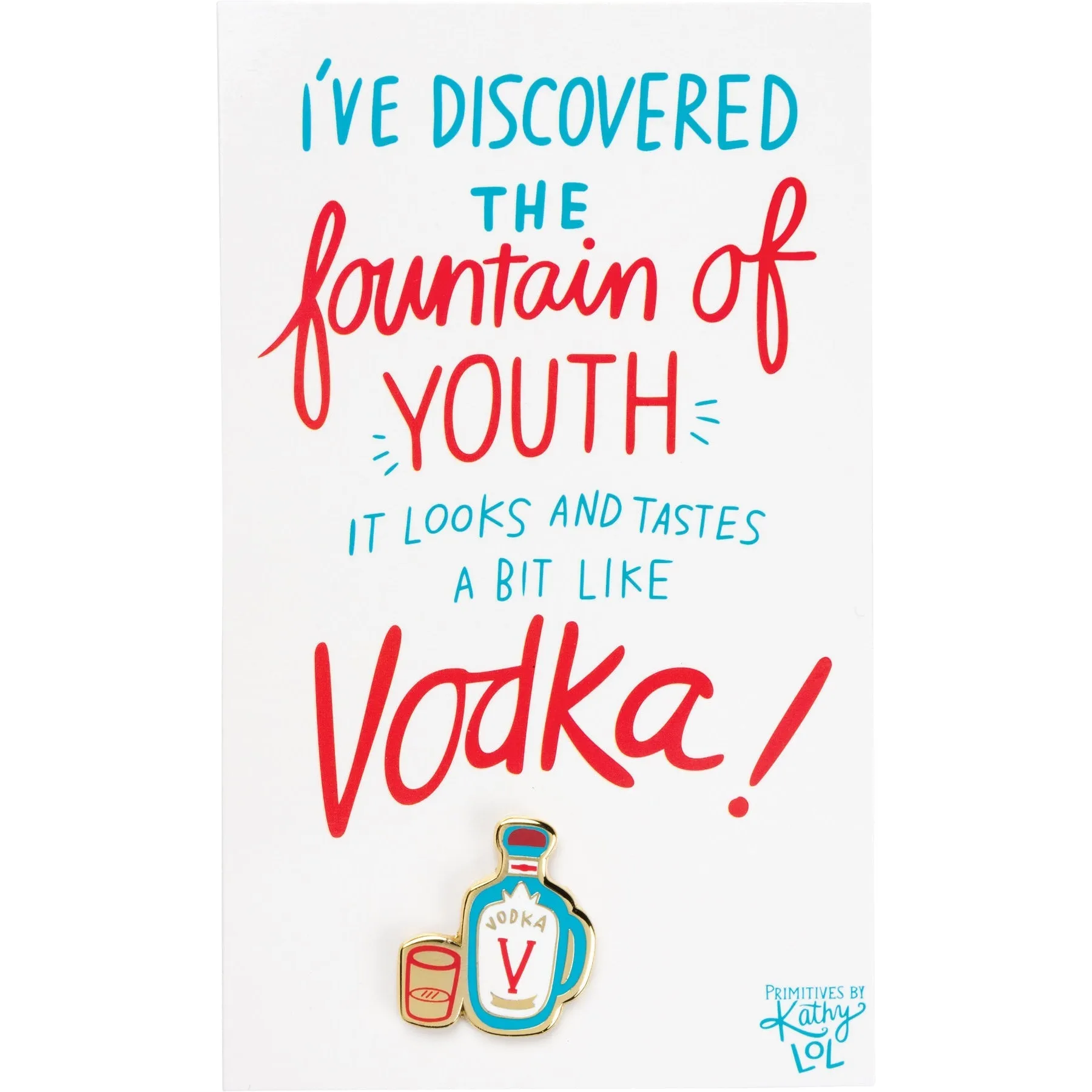 Fountain Of Youth Vodka Enamel Pin On Gift Card