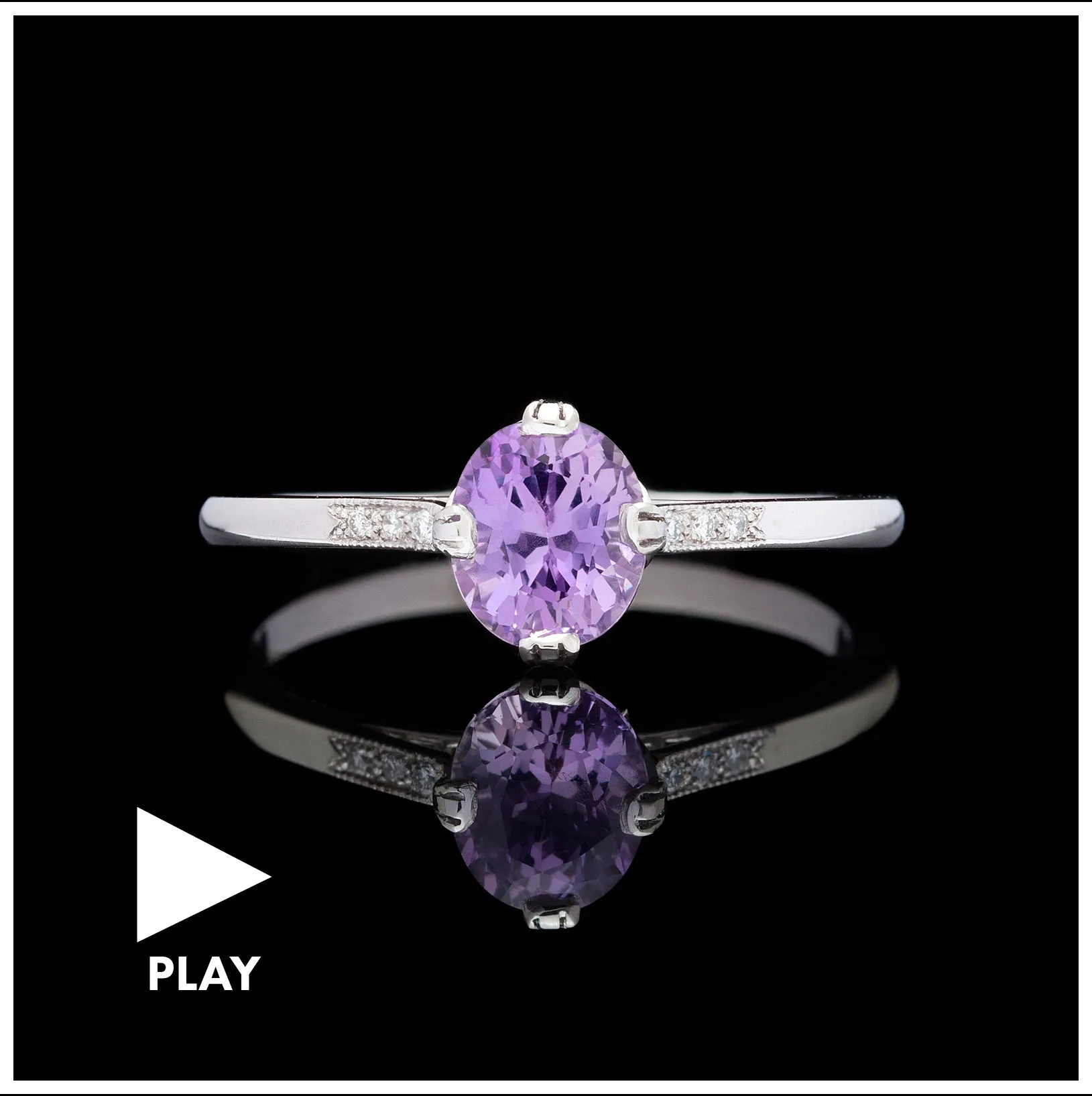 GIA Unheated Purple-Pink Natural Sapphire in Platinum French Ring