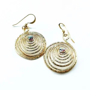 Gold Filled 14CT Crystal Spiral Earrings