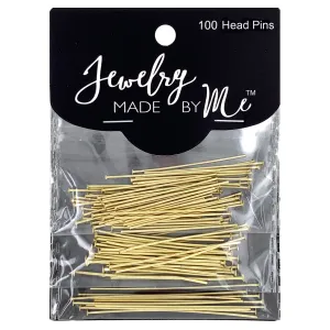 Gold Flat Head Pins 100pc Assortment