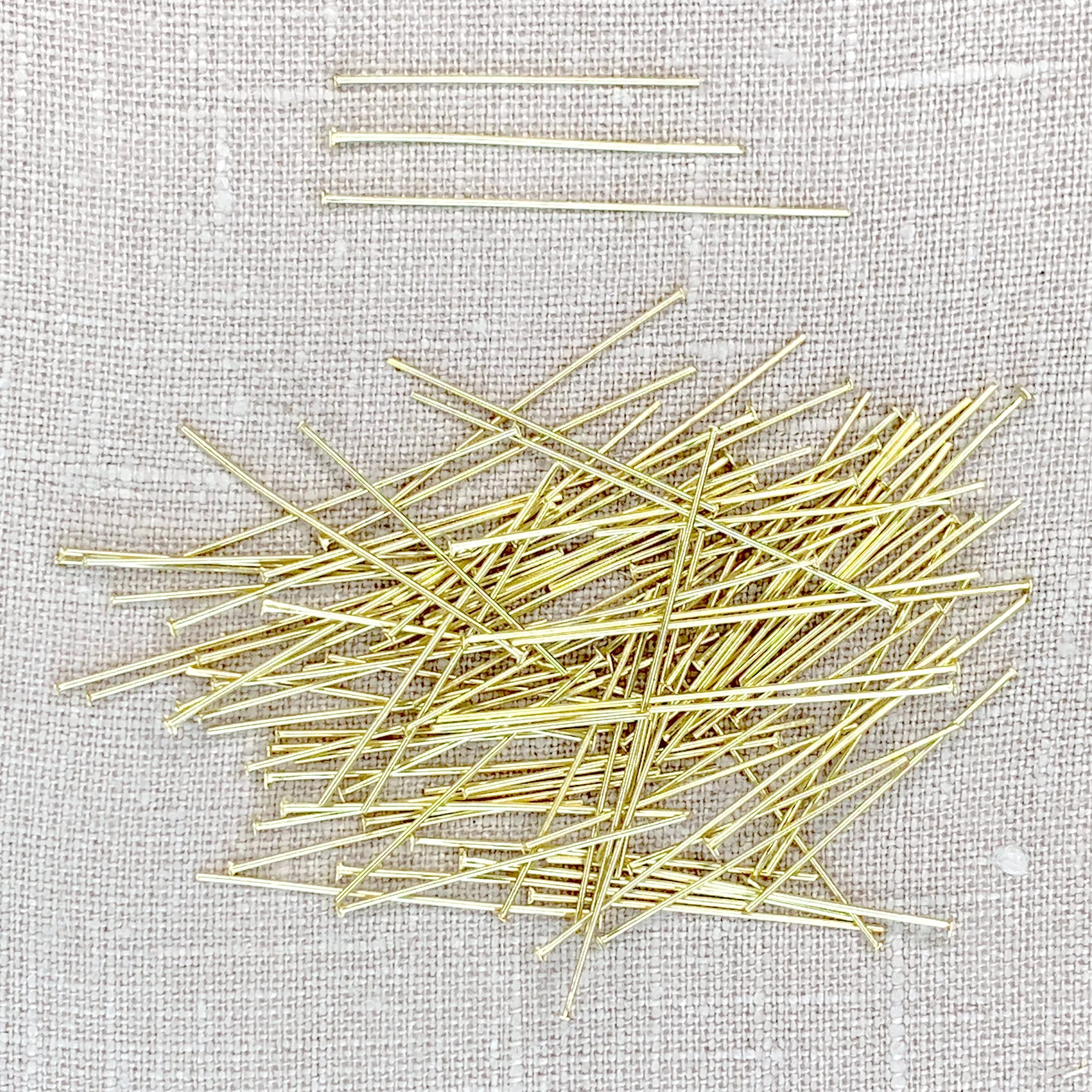 Gold Flat Head Pins 100pc Assortment