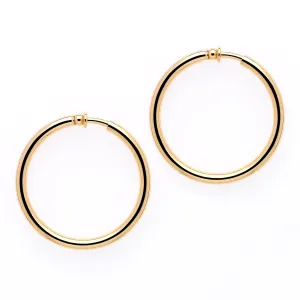 Gold Large Hoop Clip Earrings