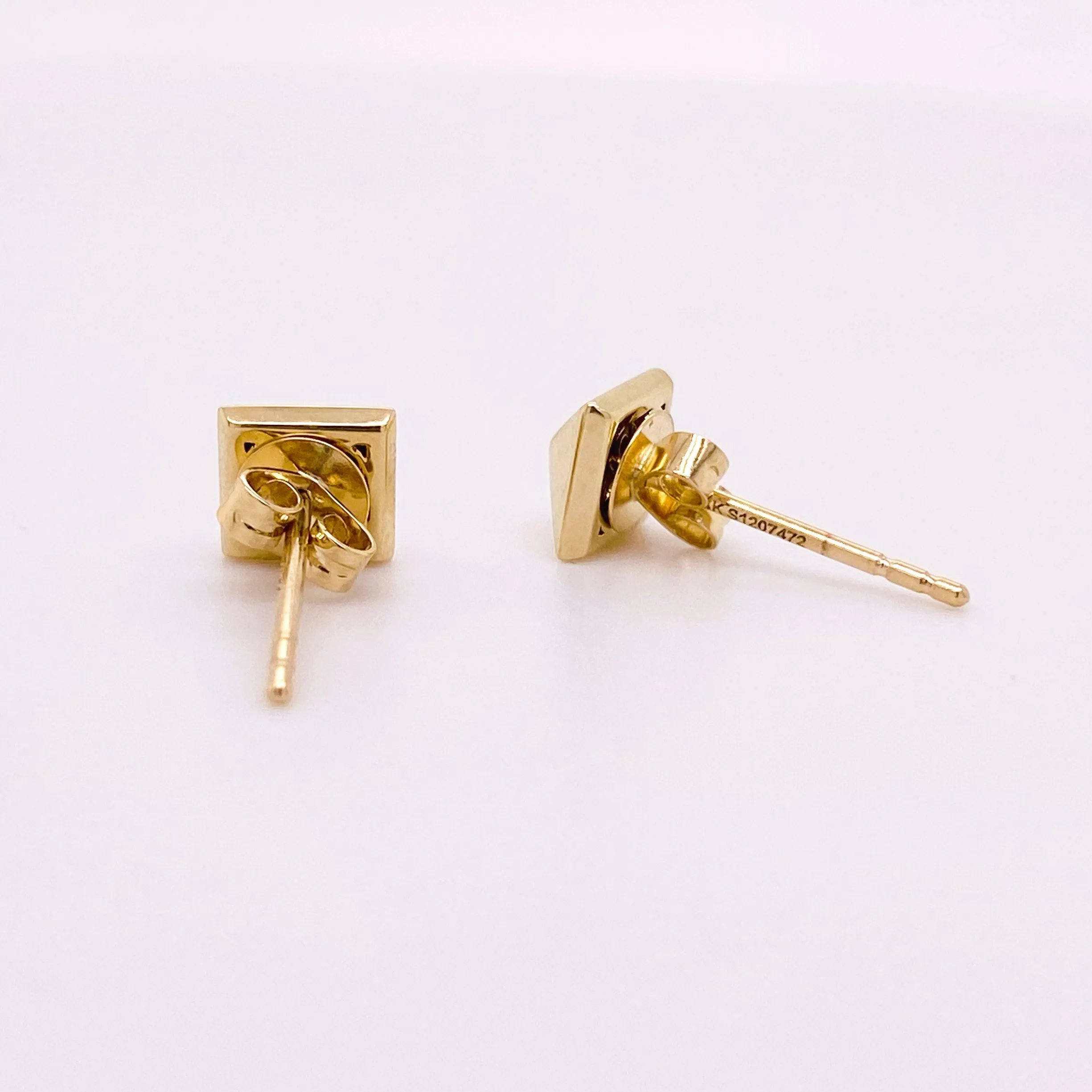 Gold Pyramid Stud Earrings