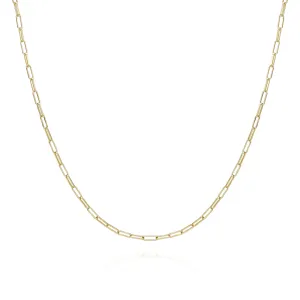 Goldtone Paper Clip Chain Link Necklace