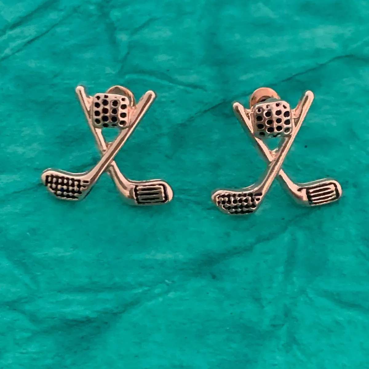 Golf Charm Earrings - Rose Gold