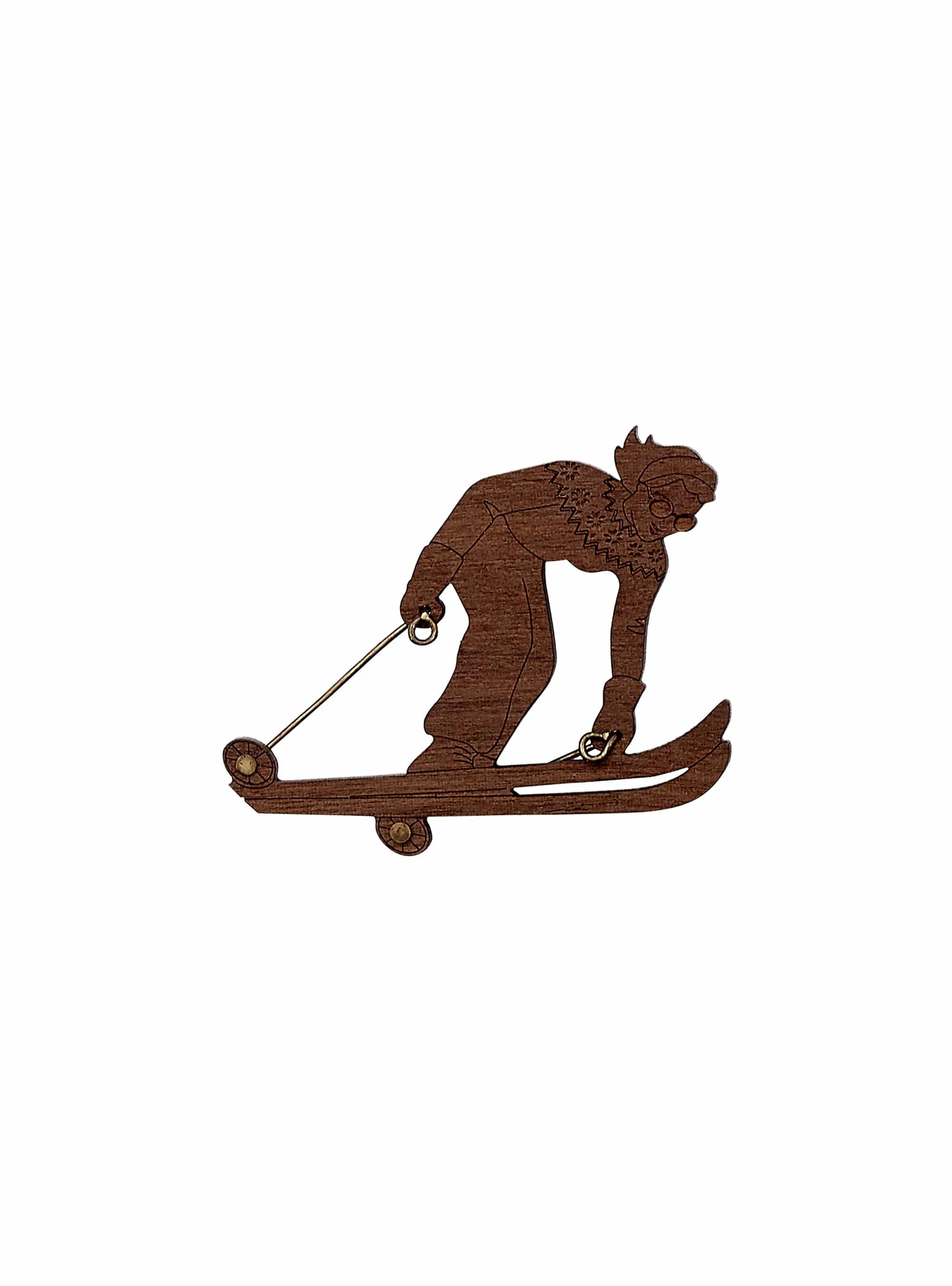 Gone Skiing Brooch