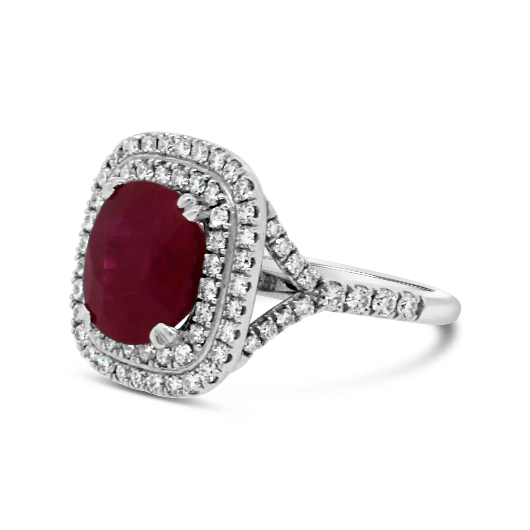 Gorgeous Ruby and Diamond Cluster Ring