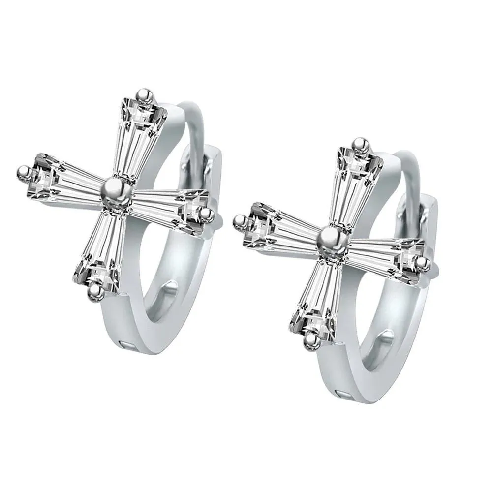 Greek Style 925 Sterling Silver Circle Hoop Earrings