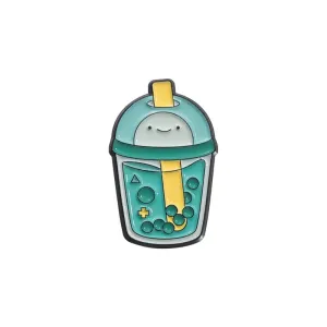 Green Bubble Tea Brooch Enamel Pin