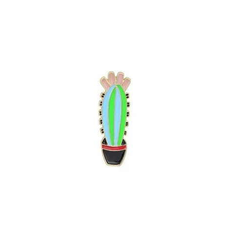 Green Fresh Brooches Cactus Potted Pins Enamel Badge Plants Metal Pin