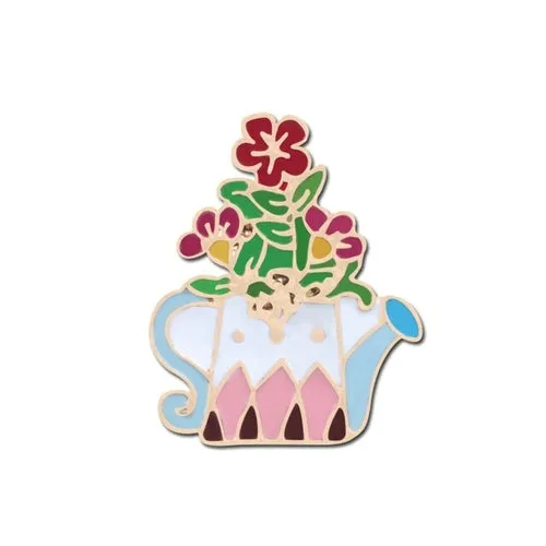 Green Fresh Brooches Cactus Potted Pins Enamel Badge Plants Metal Pin