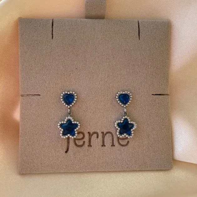 Heart and Star Drop Earrings