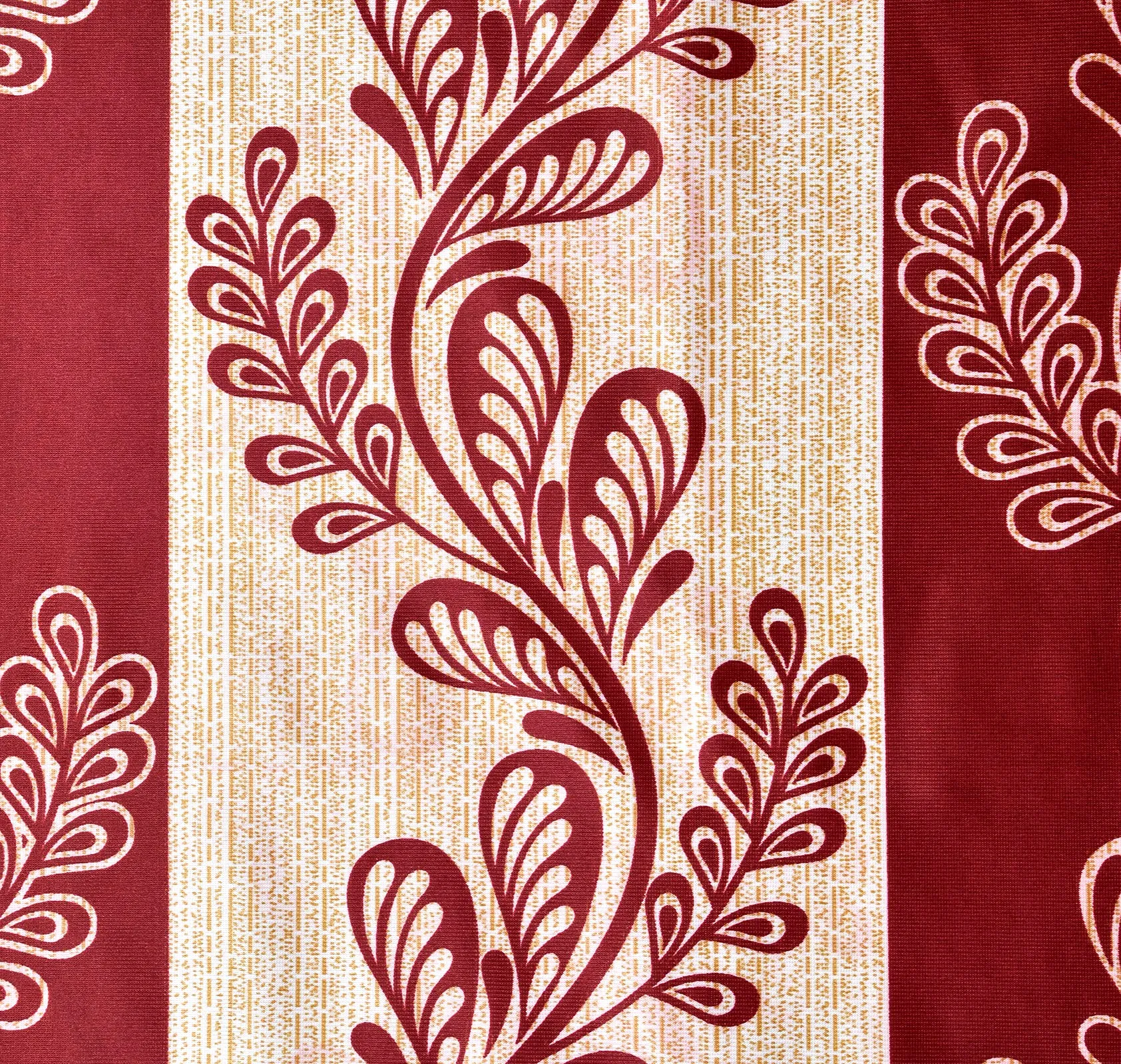 Heart Home Leaf Printed Home Décor Door Curtain with 8 Eyelet, 7 Feet (Maroon)-HS43HEARTH25594