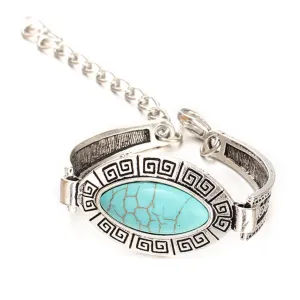 Hot Sale Top Quality Turquoise Bracelet New Fashion Vintage Silver Plated Bracelets for Women Best Birthday Gift