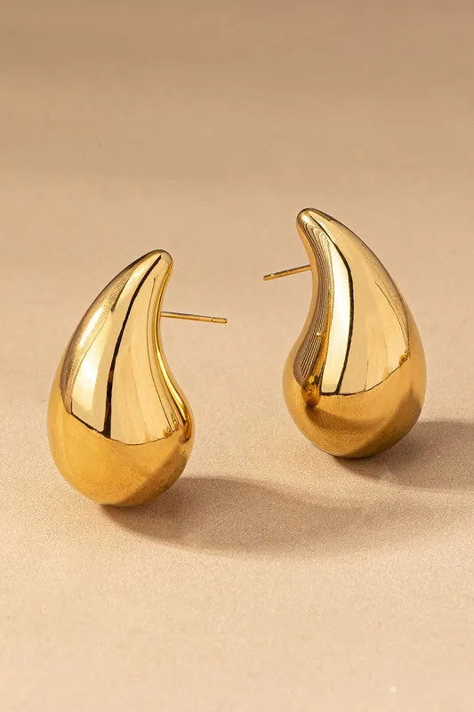 Hypoallergenic Puffy Teardrop Earrings