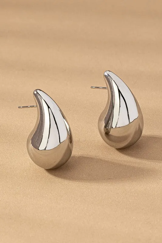 Hypoallergenic Puffy Teardrop Earrings