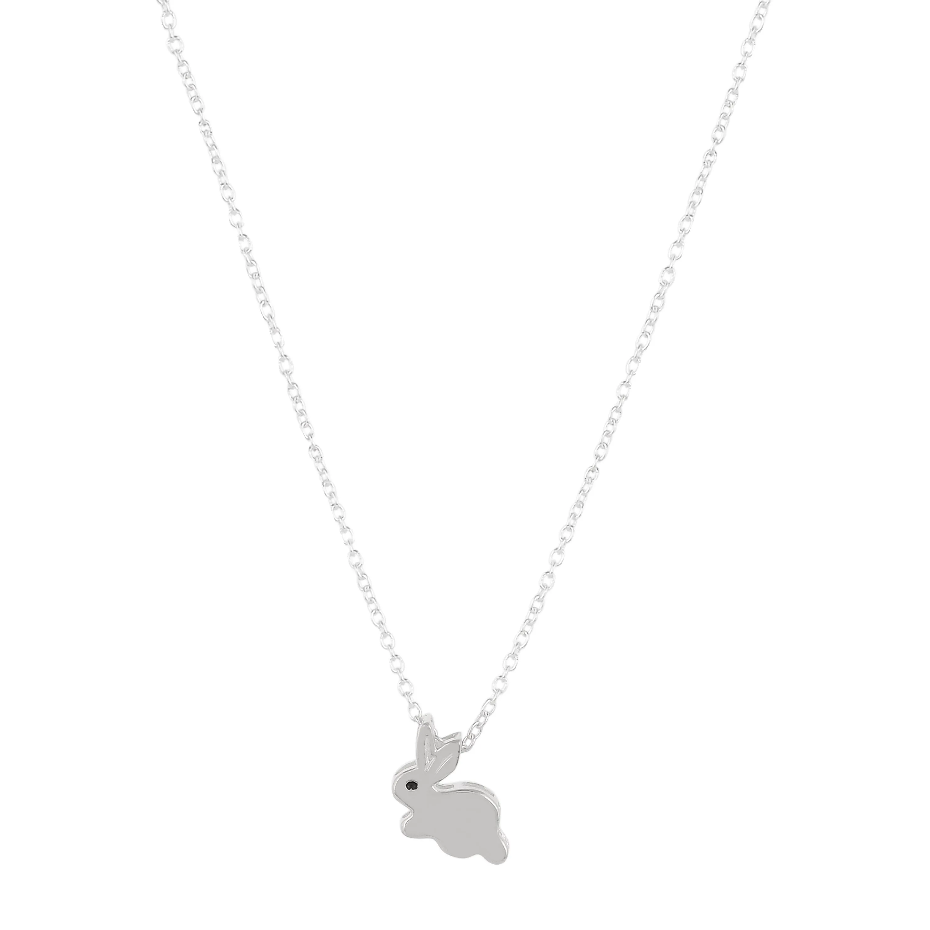 iJuels 925 Sterling Silver cute bunny rabbit Pendant Chain Necklace for Women and Girls with certificate of purity.