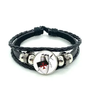 Knights Templar Commandery Bracelet - White & Black Shield