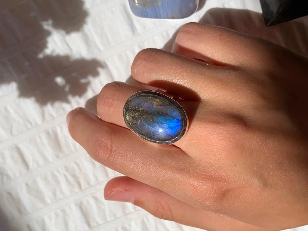 Labradorite Adjustable Ring - Reg. Oval