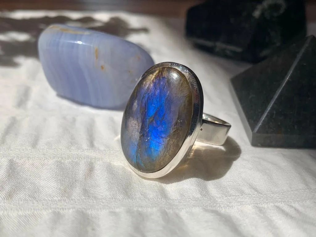 Labradorite Adjustable Ring - Reg. Oval