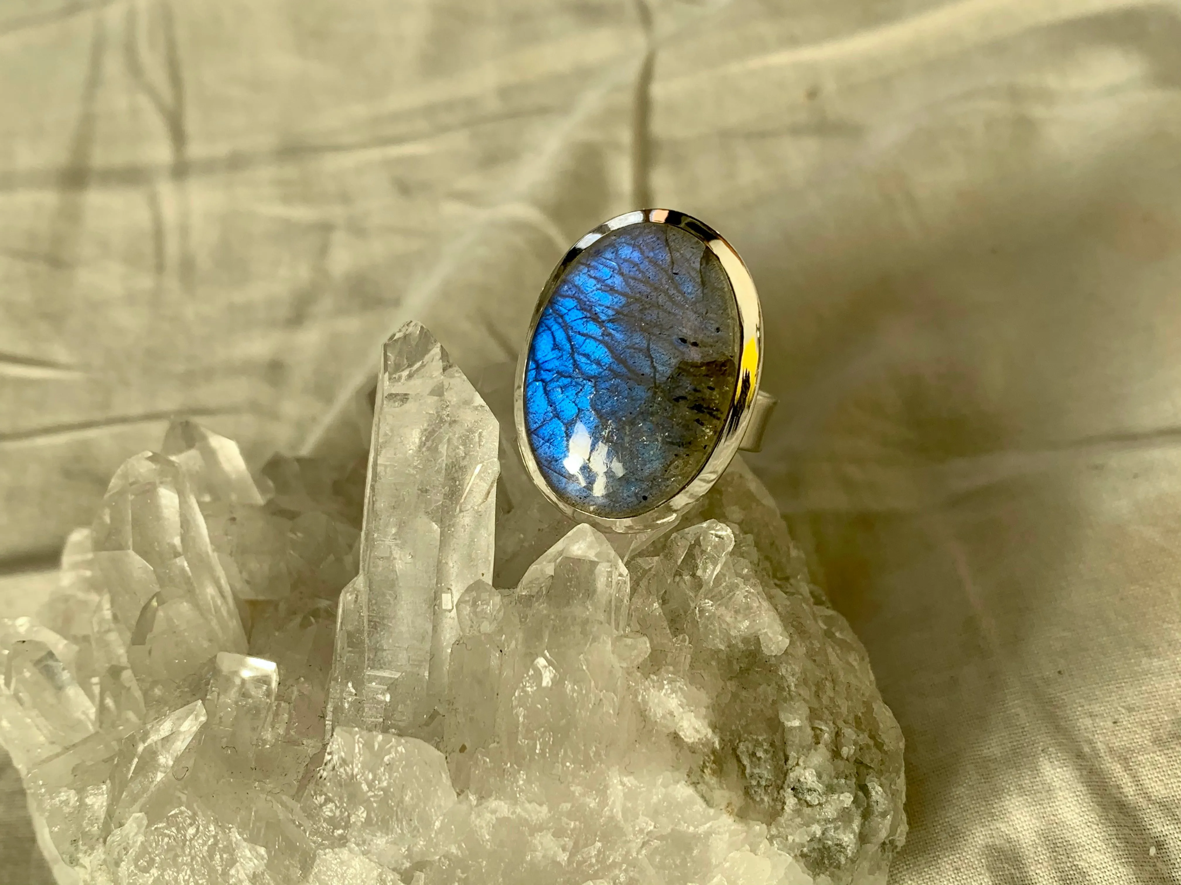 Labradorite Adjustable Ring - Reg. Oval