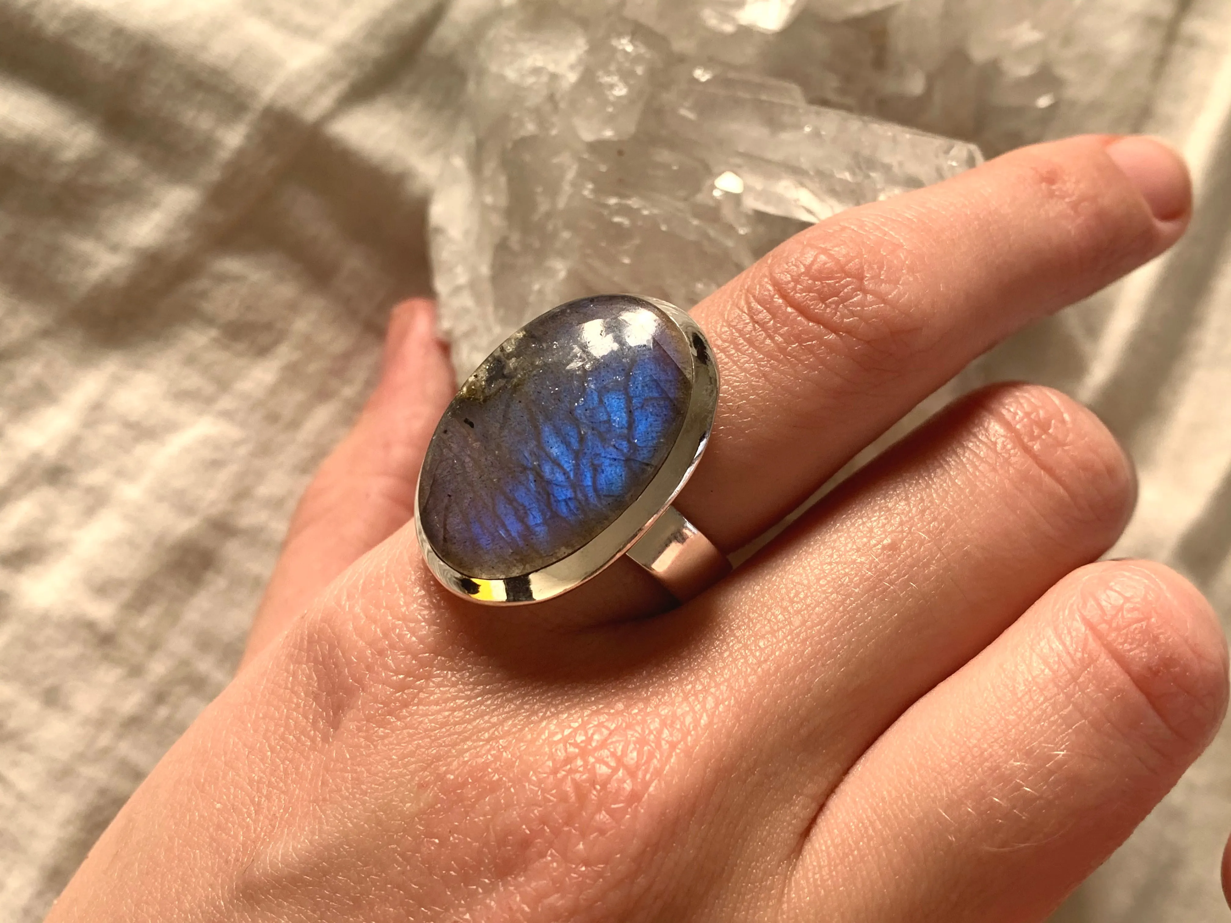 Labradorite Adjustable Ring - Reg. Oval