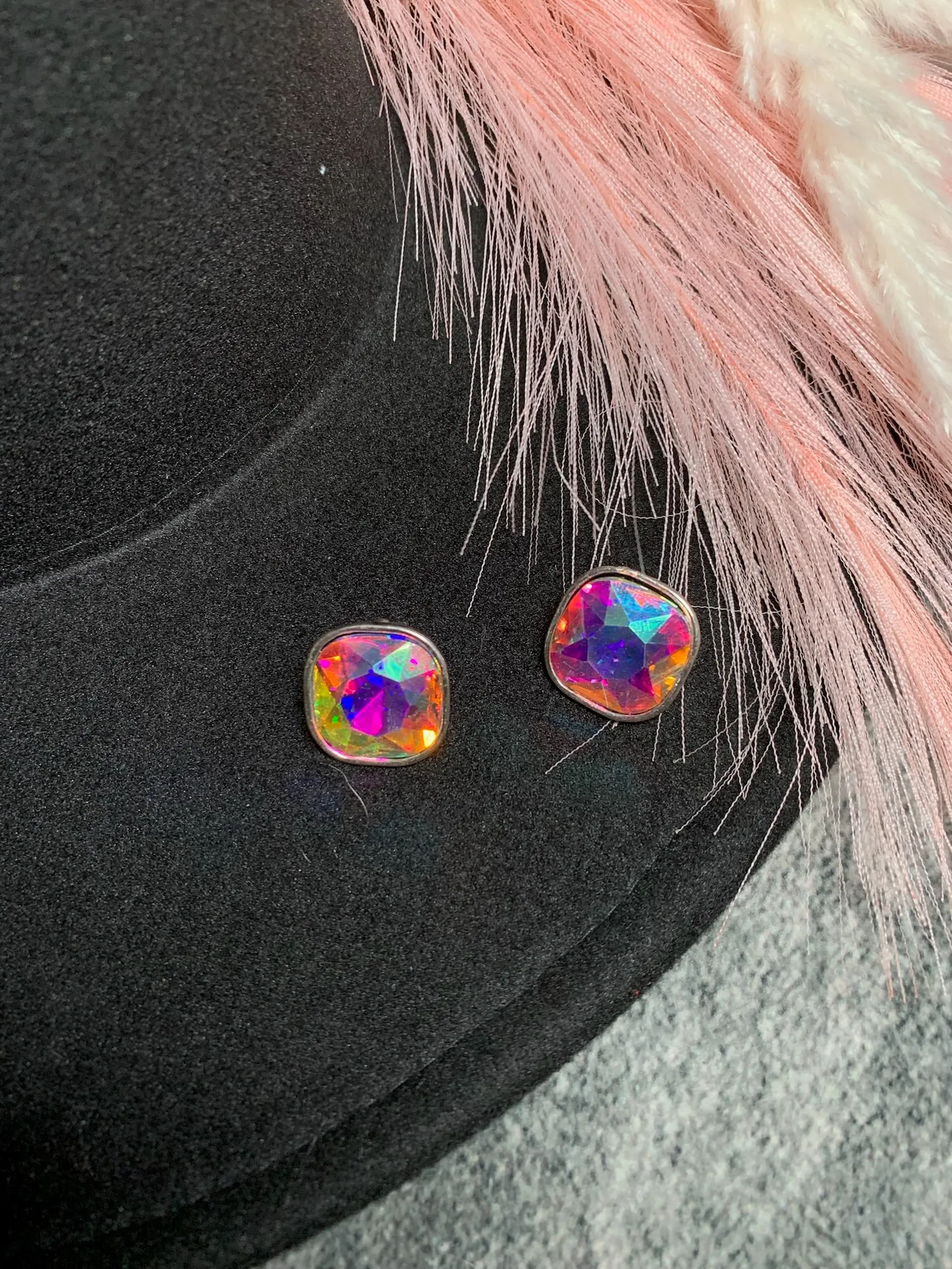 Large Gem Stud Earrings