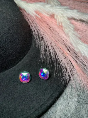 Large Gem Stud Earrings