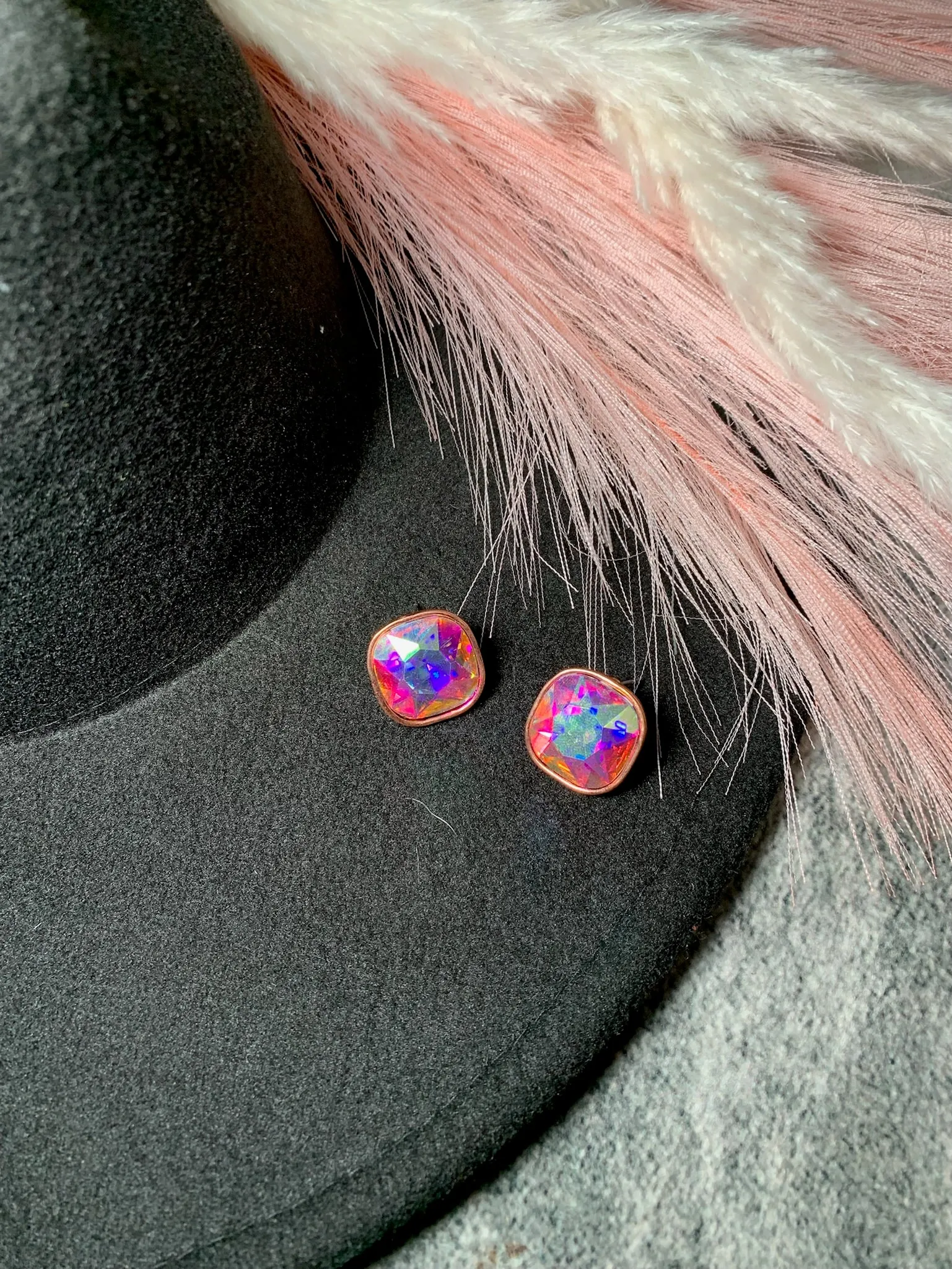 Large Gem Stud Earrings