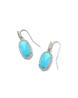 Lee Earring in Rhodium Turquoise Magnesite