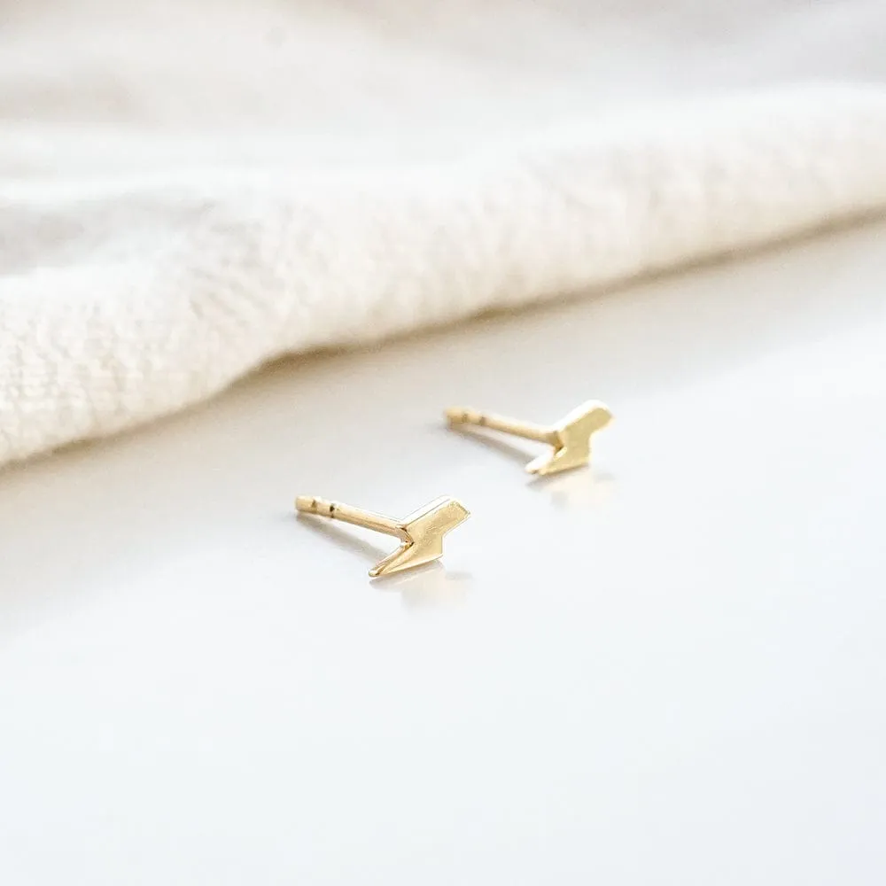 Lightning Stud Earrings 18ct Gold Plate