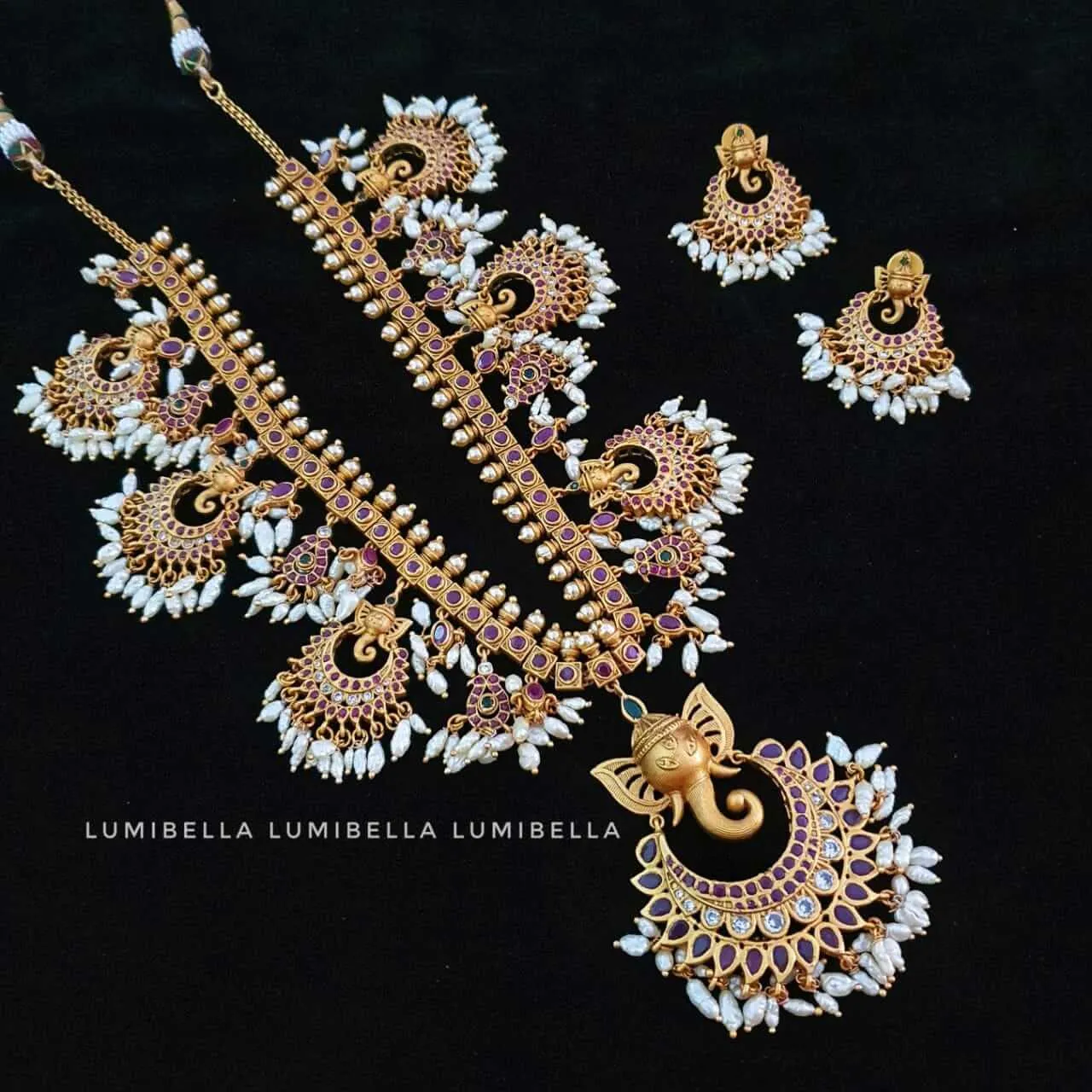 Lord Ganesha Style Guttapusalu Necklace