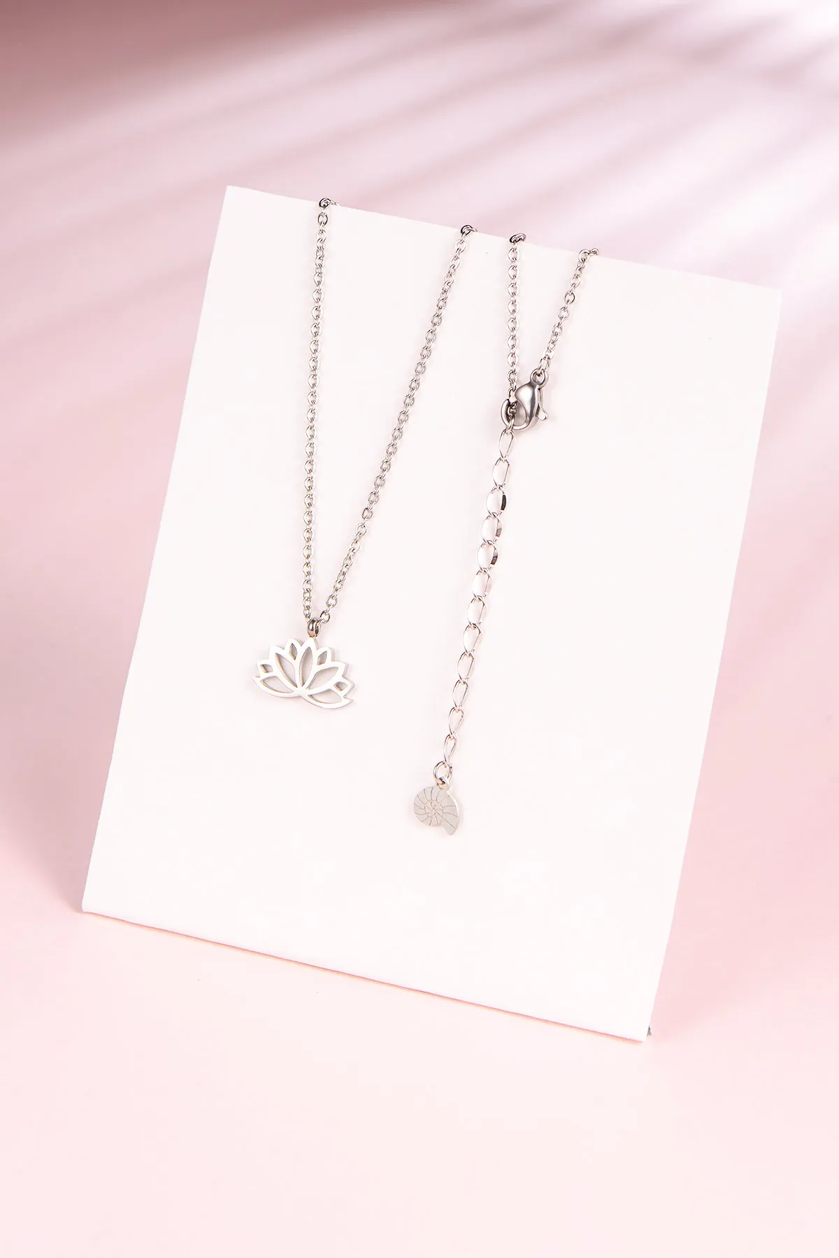 Lotus Pendant Necklace Silver