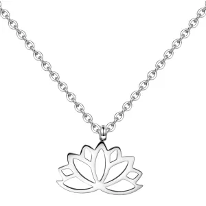 Lotus Pendant Necklace Silver