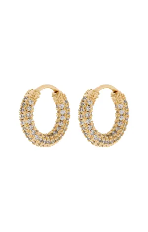 LUV AJ Pave Amalfi Huggie Earrings ~ 14K Gold Plated