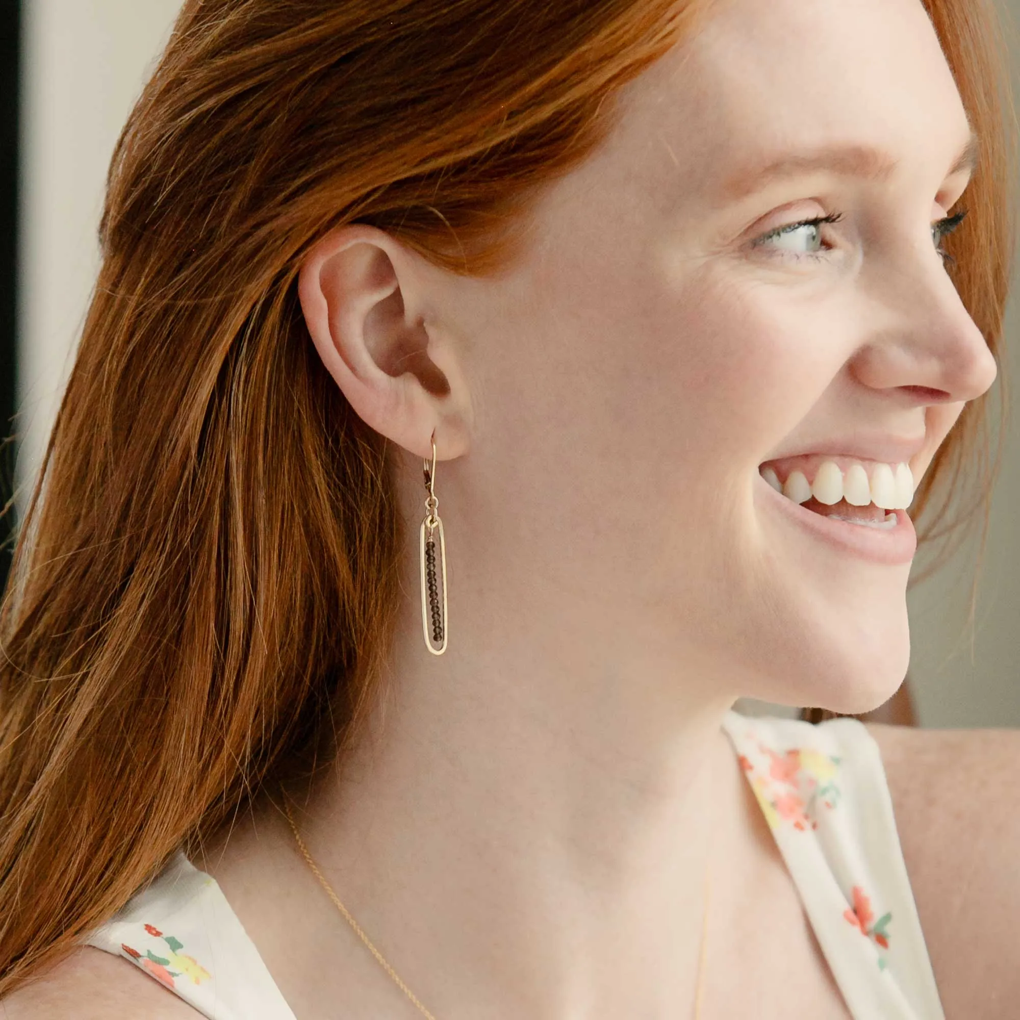 lyric earrings with smoky quartz