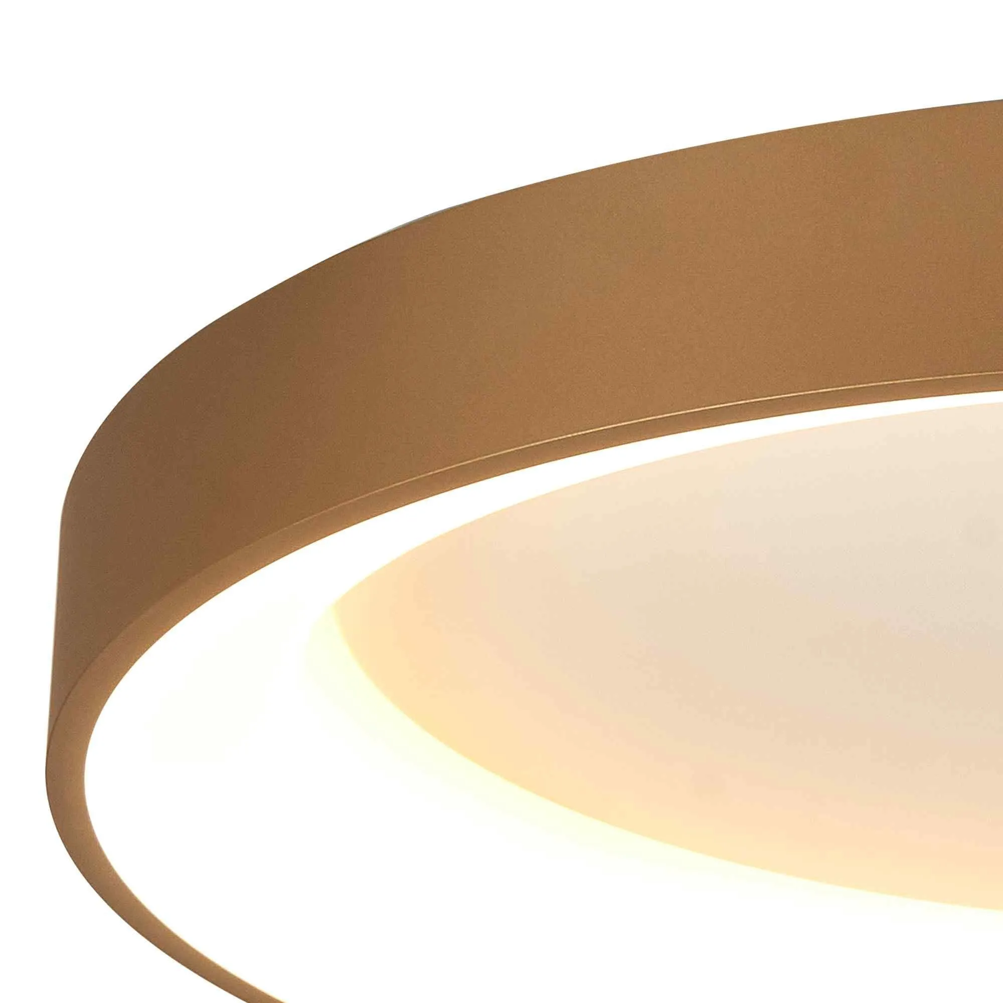 Mantra M8585 Niseko II Ring LED Flush Ceiling Light 38cm Remote Control Gold