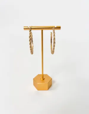 MATTE GOLD ROPE CHAIN HOOP