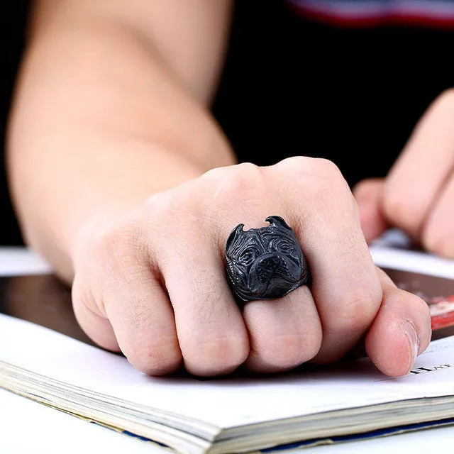 Men Bulldog Shape Ring For Bulldog's Lover