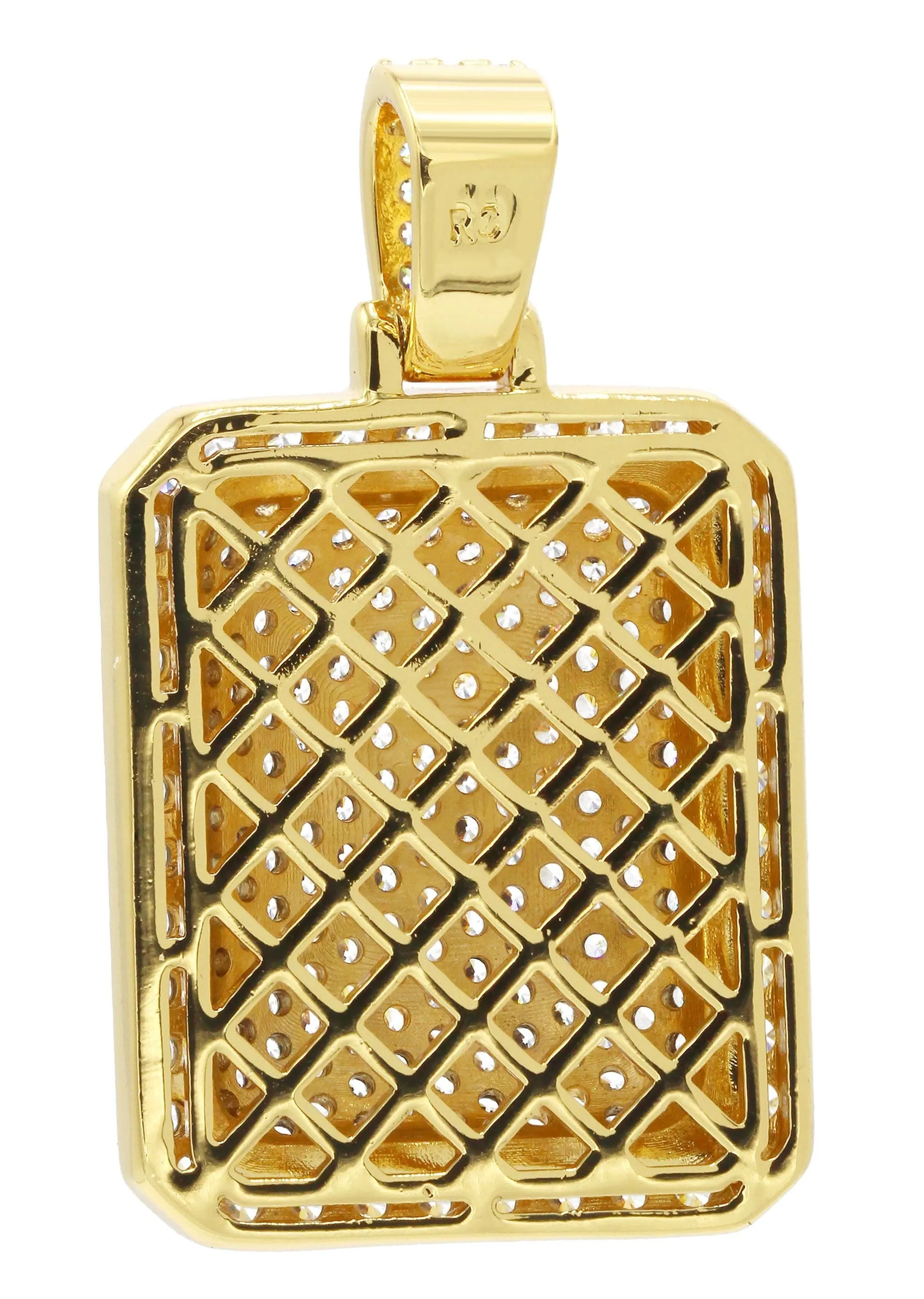 Mens Gold Plated Dog Tag Pendant | 13.5 Grams